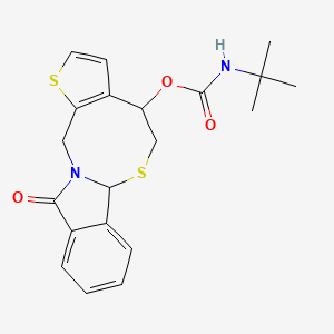 molecular formula C20H22N2O3S2 B3160105 18-oxo-4,10-dithia-1-azatetracyclo[9.7.0.0^{3,7}.0^{12,17}]octadeca-3(7),5,12(17),13,15-pentaen-8-yl N-tert-butylcarbamate CAS No. 866008-46-0