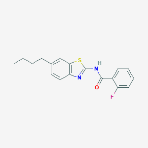 N-(6-butyl-1,3-benzothiazol-2-yl)-2-fluorobenzamide