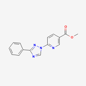 molecular formula C15H12N4O2 B3160135 methyl 6-(3-phenyl-1H-1,2,4-triazol-1-yl)nicotinate CAS No. 866009-54-3