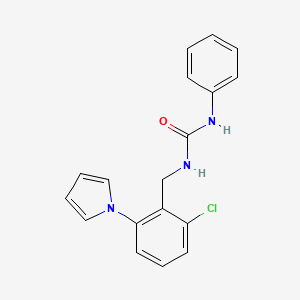 molecular formula C18H16ClN3O B3160160 N-[2-chloro-6-(1H-pyrrol-1-yl)benzyl]-N'-phenylurea CAS No. 866010-57-3