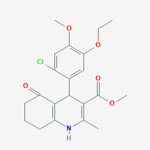 molecular formula C21H24ClNO5 B316024 Methyl 4-(2-chloro-5-ethoxy-4-methoxyphenyl)-2-methyl-5-oxo-1,4,5,6,7,8-hexahydro-3-quinolinecarboxylate 