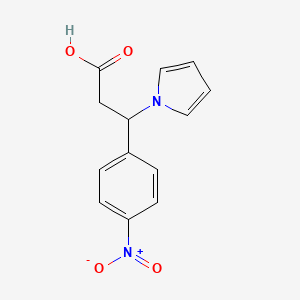 molecular formula C13H12N2O4 B3160240 3-(4-nitrophenyl)-3-(1H-pyrrol-1-yl)propanoic acid CAS No. 866019-35-4