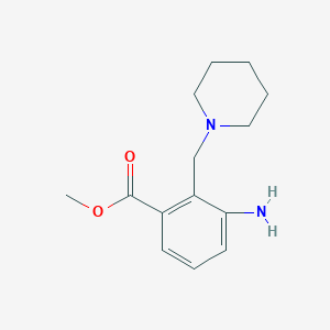 molecular formula C14H20N2O2 B3160253 Methyl 3-amino-2-(piperidinomethyl)benzenecarboxylate CAS No. 866020-08-8