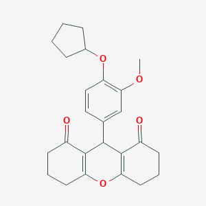 molecular formula C25H28O5 B316026 9-[4-(cyclopentyloxy)-3-methoxyphenyl]-3,4,5,6,7,9-hexahydro-1H-xanthene-1,8(2H)-dione 