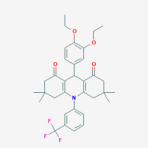 9-(3,4-diethoxyphenyl)-3,3,6,6-tetramethyl-10-[3-(trifluoromethyl)phenyl]-3,4,6,7,9,10-hexahydro-1,8(2H,5H)-acridinedione