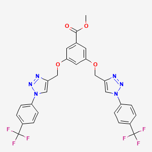 molecular formula C28H20F6N6O4 B3160294 Methyl 3,5-bis[[1-[4-(trifluoromethyl)phenyl]triazol-4-yl]methoxy]benzoate CAS No. 866039-44-3