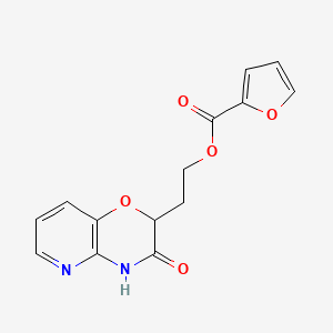 molecular formula C14H12N2O5 B3160308 2-(3-氧代-3,4-二氢-2H-吡啶并[3,2-b][1,4]噁嗪-2-基)乙基 2-呋喃酸酯 CAS No. 866039-53-4