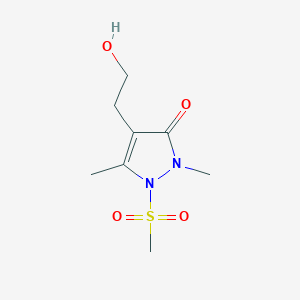 molecular formula C8H14N2O4S B3160331 4-(2-hydroxyethyl)-2,5-dimethyl-1-(methylsulfonyl)-1,2-dihydro-3H-pyrazol-3-one CAS No. 866039-68-1