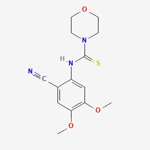 molecular formula C14H17N3O3S B3160335 N-(2-cyano-4,5-dimethoxyphenyl)morpholine-4-carbothioamide CAS No. 866039-71-6