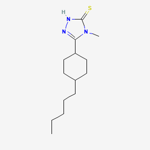 molecular formula C14H25N3S B3160341 4-methyl-5-(4-pentylcyclohexyl)-4H-1,2,4-triazole-3-thiol CAS No. 866039-82-9