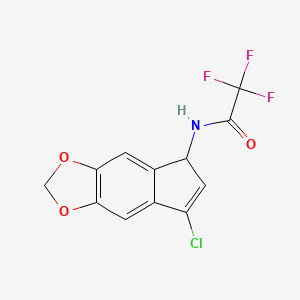 molecular formula C12H7ClF3NO3 B3160361 N-(7-chloro-5H-cyclopenta[f][1,3]benzodioxol-5-yl)-2,2,2-trifluoroacetamide CAS No. 866040-67-7
