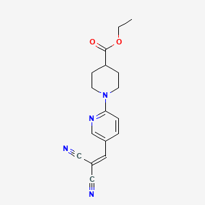molecular formula C17H18N4O2 B3160379 Ethyl 1-[5-(2,2-dicyanovinyl)-2-pyridinyl]-4-piperidinecarboxylate CAS No. 866040-85-9