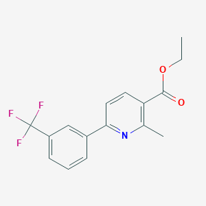 molecular formula C16H14F3NO2 B3160386 Ethyl 2-methyl-6-[3-(trifluoromethyl)phenyl]nicotinate CAS No. 866040-86-0