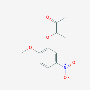 molecular formula C11H13NO5 B3160391 3-(2-甲氧基-5-硝基苯氧基)丁烷-2-酮 CAS No. 866041-20-5