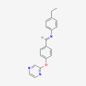 4-ethyl-N-{(E)-[4-(2-pyrazinyloxy)phenyl]methylidene}aniline