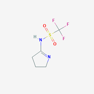 molecular formula C5H7F3N2O2S B3160405 trifluoro-N-(2-pyrrolidinylidene)methanesulfonamide CAS No. 866042-42-4