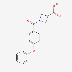 molecular formula C17H15NO4 B3160408 1-(4-phenoxybenzoyl)azetidine-3-carboxylic Acid CAS No. 866042-45-7