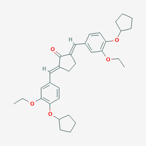 molecular formula C33H40O5 B316041 2,5-Bis[4-(cyclopentyloxy)-3-ethoxybenzylidene]cyclopentanone 