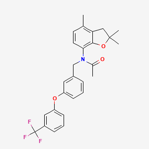 molecular formula C27H26F3NO3 B3160416 N-{3-[3-(trifluoromethyl)phenoxy]benzyl}-N-(2,2,4-trimethyl-2,3-dihydro-1-benzofuran-7-yl)acetamide CAS No. 866042-53-7
