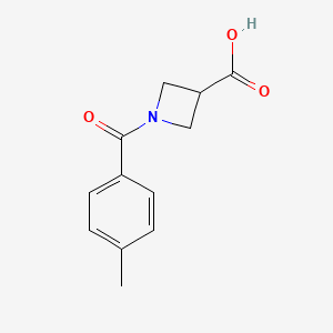 molecular formula C12H13NO3 B3160421 1-(4-methylbenzoyl)azetidine-3-carboxylic Acid CAS No. 866042-80-0