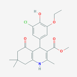 molecular formula C22H26ClNO5 B316043 Methyl 4-(3-chloro-5-ethoxy-4-hydroxyphenyl)-2,7,7-trimethyl-5-oxo-1,4,5,6,7,8-hexahydro-3-quinolinecarboxylate 