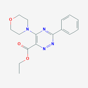 molecular formula C16H18N4O3 B3160461 Ethyl 5-morpholino-3-phenyl-1,2,4-triazine-6-carboxylate CAS No. 866049-07-2