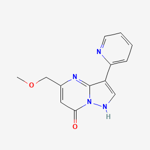 molecular formula C13H12N4O2 B3160483 5-(Methoxymethyl)-3-(2-pyridinyl)pyrazolo[1,5-a]pyrimidin-7-ol CAS No. 866049-99-2