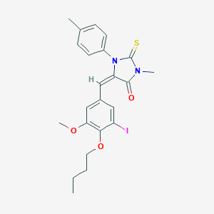 molecular formula C23H25IN2O3S B316050 5-(4-Butoxy-3-iodo-5-methoxybenzylidene)-3-methyl-1-(4-methylphenyl)-2-thioxo-4-imidazolidinone 