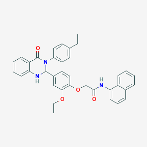 molecular formula C36H33N3O4 B316052 2-{2-ethoxy-4-[3-(4-ethylphenyl)-4-oxo-1,2,3,4-tetrahydro-2-quinazolinyl]phenoxy}-N-(1-naphthyl)acetamide 