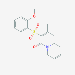 molecular formula C18H21NO4S B3160530 3-[(2-methoxyphenyl)sulfonyl]-4,6-dimethyl-1-(2-methyl-2-propenyl)-2(1H)-pyridinone CAS No. 866051-45-8