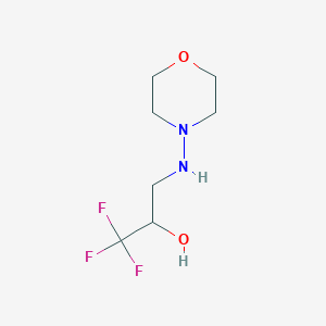 molecular formula C7H13F3N2O2 B3160607 1,1,1-Trifluoro-3-[(morpholin-4-yl)amino]propan-2-ol CAS No. 866135-58-2