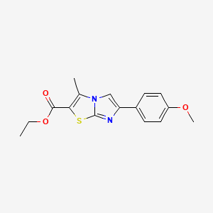 molecular formula C16H16N2O3S B3160615 Ethyl 6-(4-methoxyphenyl)-3-methylimidazo[2,1-b][1,3]thiazole-2-carboxylate CAS No. 866135-85-5