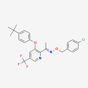 molecular formula C25H24ClF3N2O2 B3160643 1-[3-[4-(tert-butyl)phenoxy]-5-(trifluoromethyl)-2-pyridinyl]-1-ethanone O-(4-chlorobenzyl)oxime CAS No. 866137-54-4