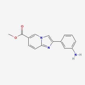 molecular formula C15H13N3O2 B3160654 Methyl 2-(3-aminophenyl)imidazo[1,2-a]pyridine-6-carboxylate CAS No. 866137-93-1