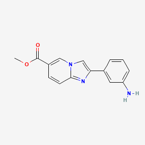 molecular formula C15H13N3O2 B3160654 2-(3-氨基苯基)咪唑并[1,2-a]吡啶-6-甲酸甲酯 CAS No. 866137-93-1