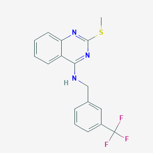 molecular formula C17H14F3N3S B3160656 2-(methylsulfanyl)-N-[3-(trifluoromethyl)benzyl]-4-quinazolinamine CAS No. 866137-98-6