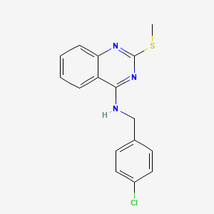 molecular formula C16H14ClN3S B3160664 N-(4-chlorobenzyl)-2-(methylsulfanyl)-4-quinazolinamine CAS No. 866137-99-7