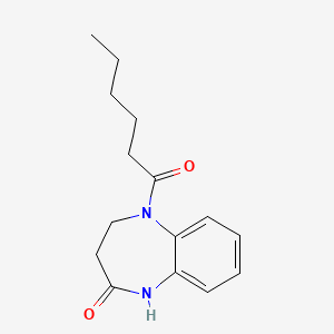 molecular formula C15H20N2O2 B3160672 5-hexanoyl-1,3,4,5-tetrahydro-2H-1,5-benzodiazepin-2-one CAS No. 866138-11-6