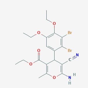 ethyl 6-amino-5-cyano-4-(2,3-dibromo-4,5-diethoxyphenyl)-2-methyl-4H-pyran-3-carboxylate