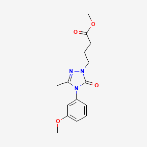 molecular formula C15H19N3O4 B3160693 methyl 4-[4-(3-methoxyphenyl)-3-methyl-5-oxo-4,5-dihydro-1H-1,2,4-triazol-1-yl]butanoate CAS No. 866138-37-6