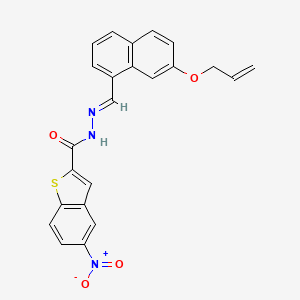 molecular formula C23H17N3O4S B3160696 N'-{[7-(allyloxy)-1-naphthyl]methylene}-5-nitro-1-benzothiophene-2-carbohydrazide CAS No. 866142-49-6