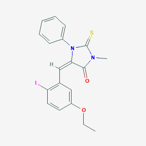 molecular formula C19H17IN2O2S B316070 5-(5-Ethoxy-2-iodobenzylidene)-3-methyl-1-phenyl-2-thioxo-4-imidazolidinone 