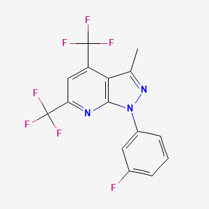 1-(3-fluorophenyl)-3-methyl-4,6-bis(trifluoromethyl)-1H-pyrazolo[3,4-b]pyridine