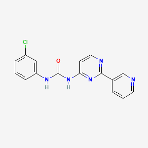 molecular formula C16H12ClN5O B3160717 N-(3-chlorophenyl)-N'-[2-(3-pyridinyl)-4-pyrimidinyl]urea CAS No. 866143-32-0