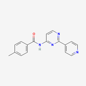 molecular formula C17H14N4O B3160725 4-methyl-N-[2-(4-pyridinyl)-4-pyrimidinyl]benzenecarboxamide CAS No. 866143-34-2