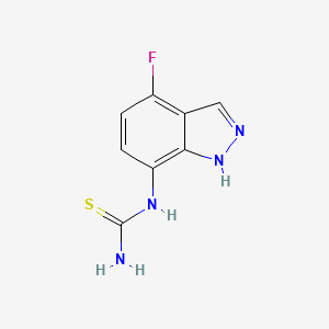 molecular formula C8H7FN4S B3160738 (4-氟-1H-吲唑-7-基)硫脲 CAS No. 866144-04-9