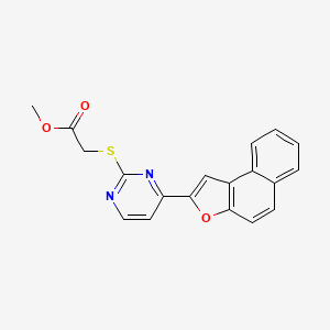 molecular formula C19H14N2O3S B3160760 Methyl 2-[(4-naphtho[2,1-b]furan-2-yl-2-pyrimidinyl)sulfanyl]acetate CAS No. 866144-48-1