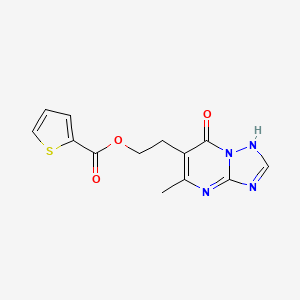 molecular formula C13H12N4O3S B3160772 2-(5-Methyl-7-oxo-4,7-dihydro[1,2,4]triazolo[1,5-a]pyrimidin-6-yl)ethyl 2-thiophenecarboxylate CAS No. 866144-67-4