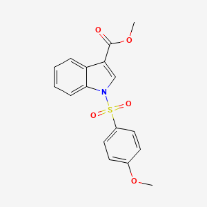 molecular formula C17H15NO5S B3160789 methyl 1-[(4-methoxyphenyl)sulfonyl]-1H-indole-3-carboxylate CAS No. 866145-32-6