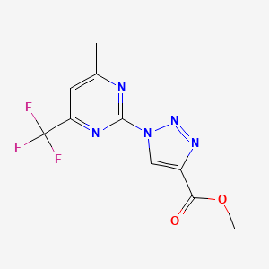 molecular formula C10H8F3N5O2 B3160805 methyl 1-[4-methyl-6-(trifluoromethyl)-2-pyrimidinyl]-1H-1,2,3-triazole-4-carboxylate CAS No. 866149-12-4